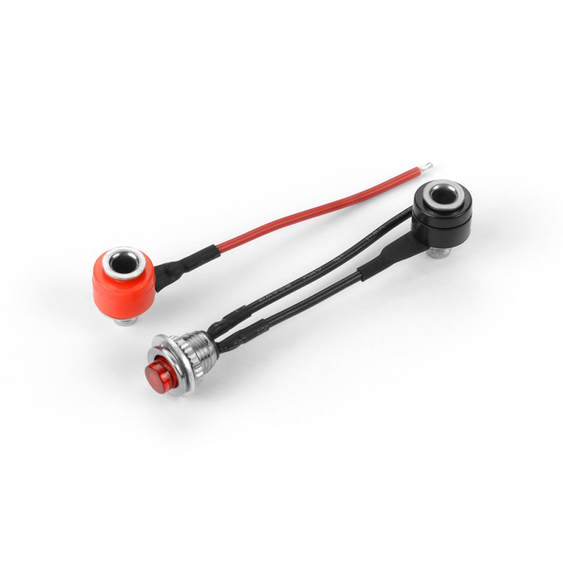104095 Set Of Black, Red & Black Cable With Red Button Switch