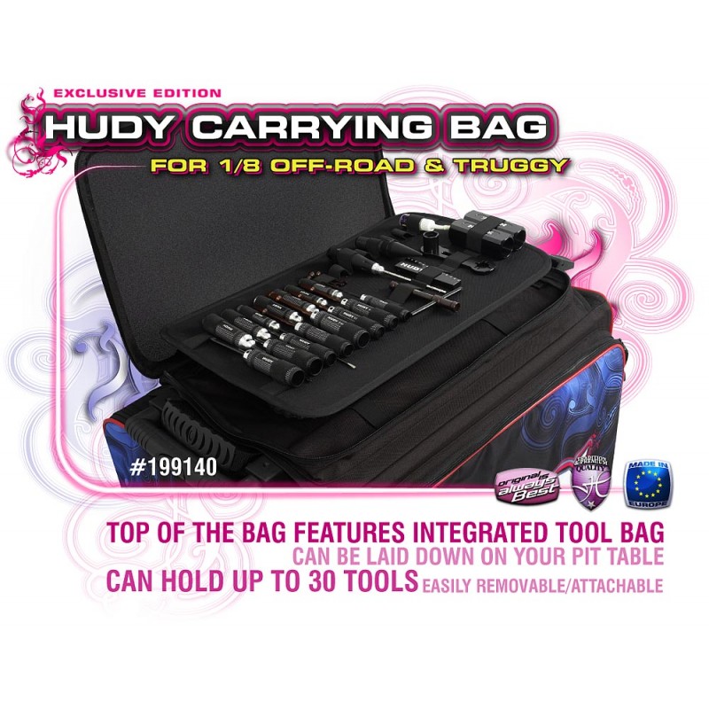 199140 Hudy 1/8 Off-Road & Truggy Carrying Bag + Tool Bag - Exclusive Edition