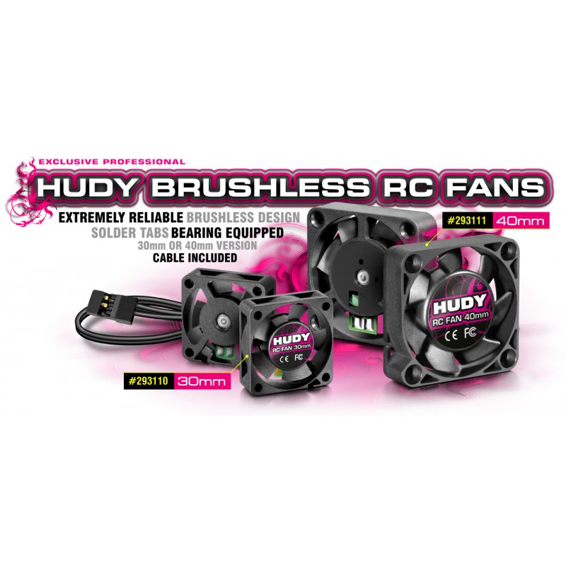 293111 Hudy Brushless Rc Fan 40mm - With External Soldering Tabs
