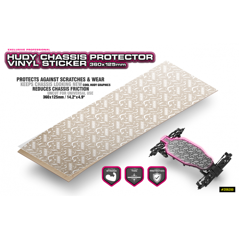 209200 Hudy Chassis Protector Vinyl Sticker 360X125mm