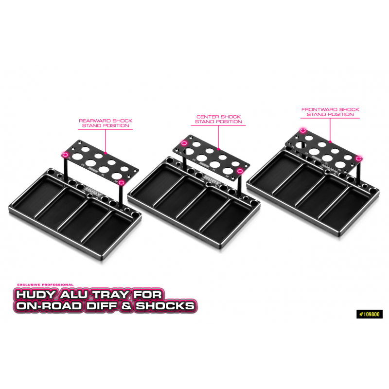 109800 Hudy Alu Tray For On-Road Diff & Shocks