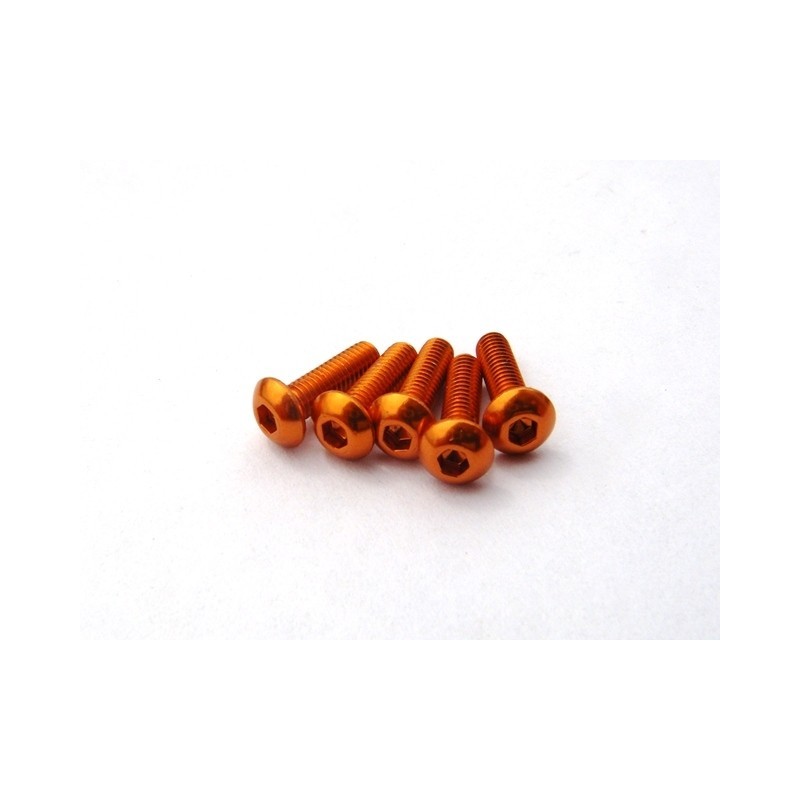 Alloy Hex Socket Button Head Screw M3x4  [Orange] (5)
